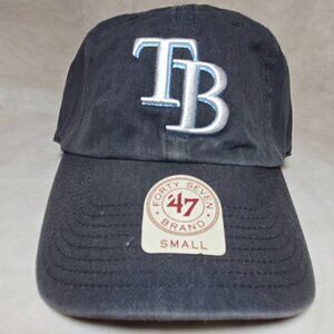 '47 Tampa Bay Rays Clean Up Navy "Throwback" Adjustable Strap Hat Dad Cap S,M,L